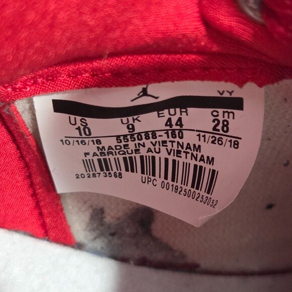 Nike Air Jordan 1 Retro High OG Phantom Gym Red Men's 10 555088-160 - Picture 8 of 9